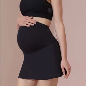 Maternity Black Mini Skirt with Over-Bump Support